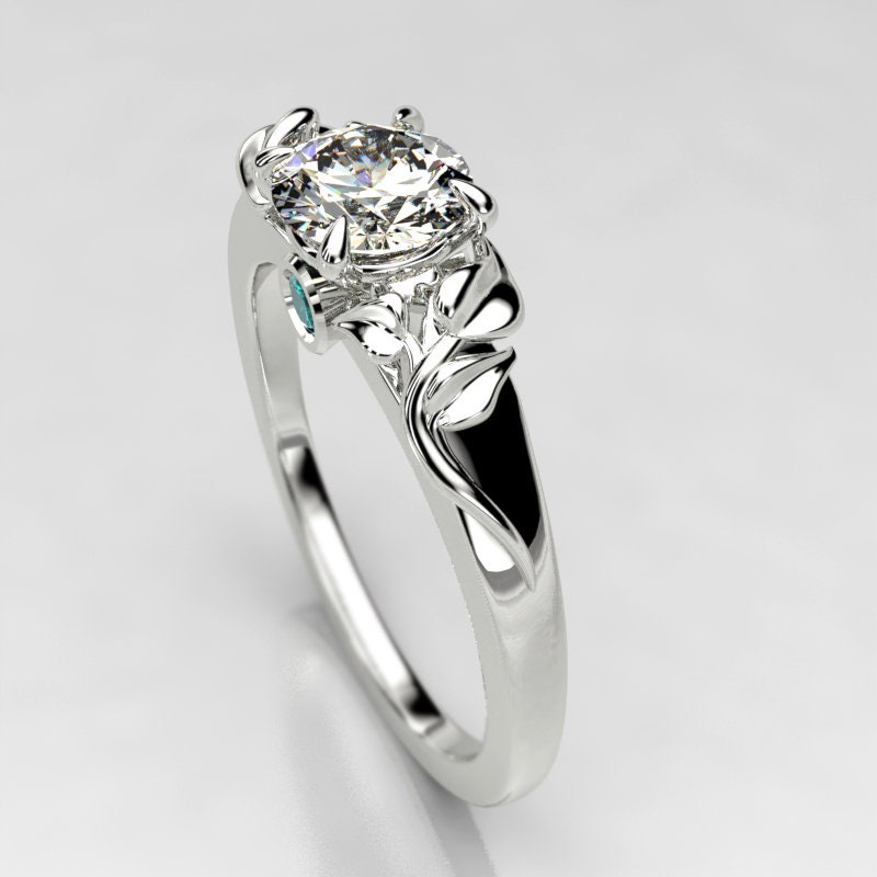Elvish Vine Engagement Ring with Moissanite - Fantasy Engagement Ring