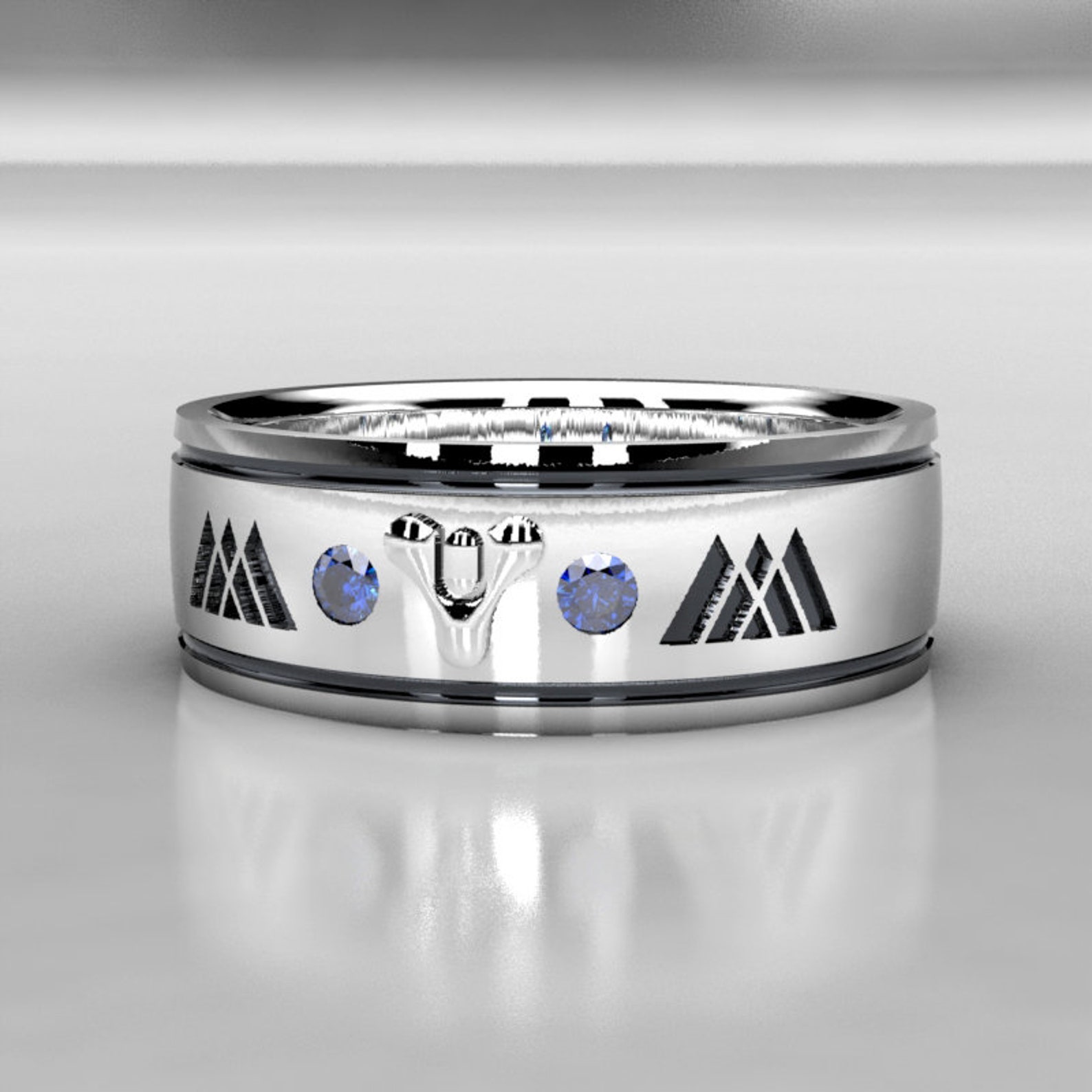 Custom Gamer Inspired Ring Sterling Silver with Lab Etsy