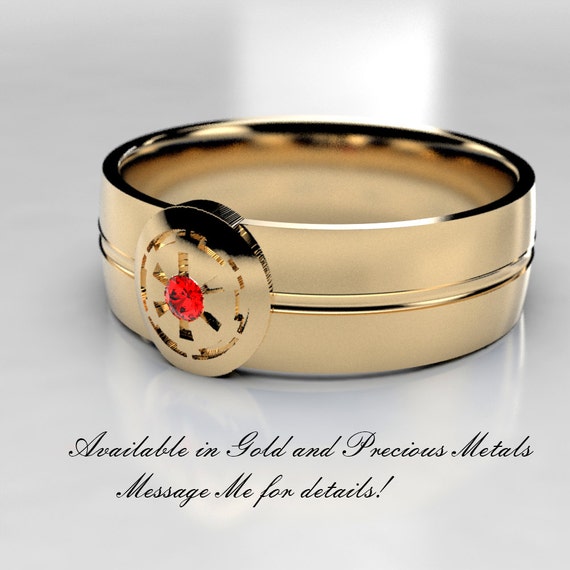 Anillo de bodas de plata Star Wars Empire con rubi Anillo de compromiso geek Etsy Espana