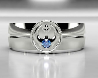 Star Wars Rebel Alliance Wedding Ring in Silver - I Love You I Know