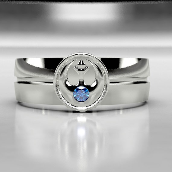 Star Wars Rebel Alliance Wedding Ring in Silver I Love You I Know