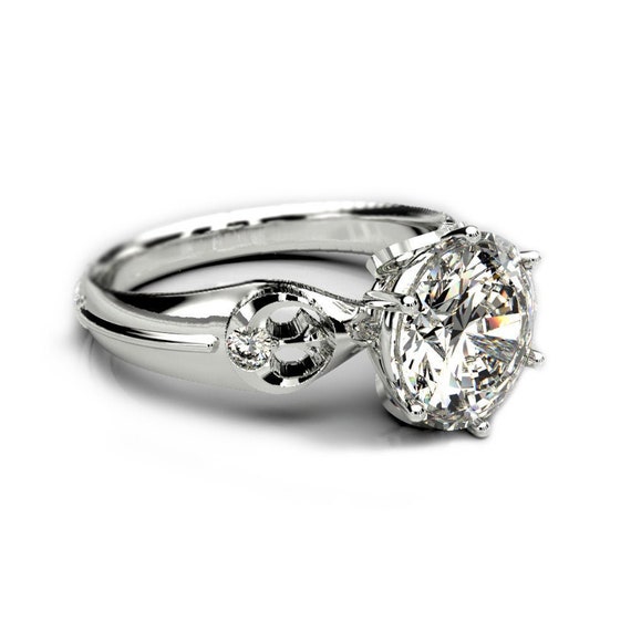 New Certified 3 Ct Heart White Diamond Skull Ring Engagement Ring 14K White Gold 