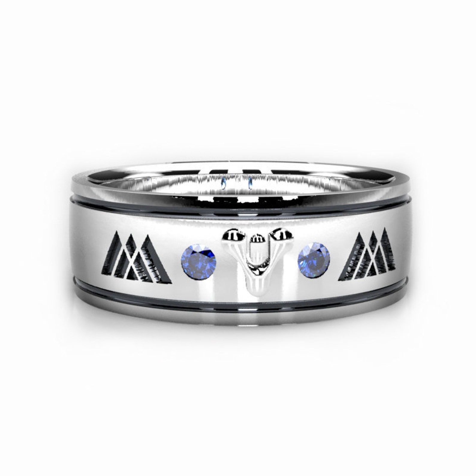 Custom Gamer Inspired Ring Sterling Silver with Lab Etsy