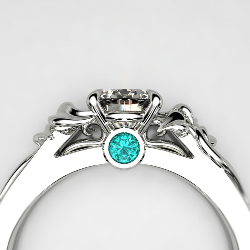Elvish Vine Engagement Ring with Moissanite - Fantasy Engagement Ring