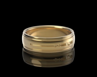 Star Wars Lightsaber Gold Wedding Ring, Nerdy Wedding Band, Geek Wedding Ring