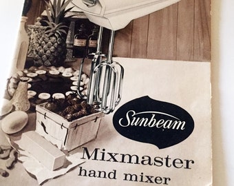 1960 Sunbeam Mixmaster Hand Mixer Booklet
