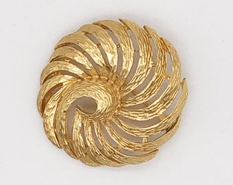 Napier Textured Gold Vintage Brooch