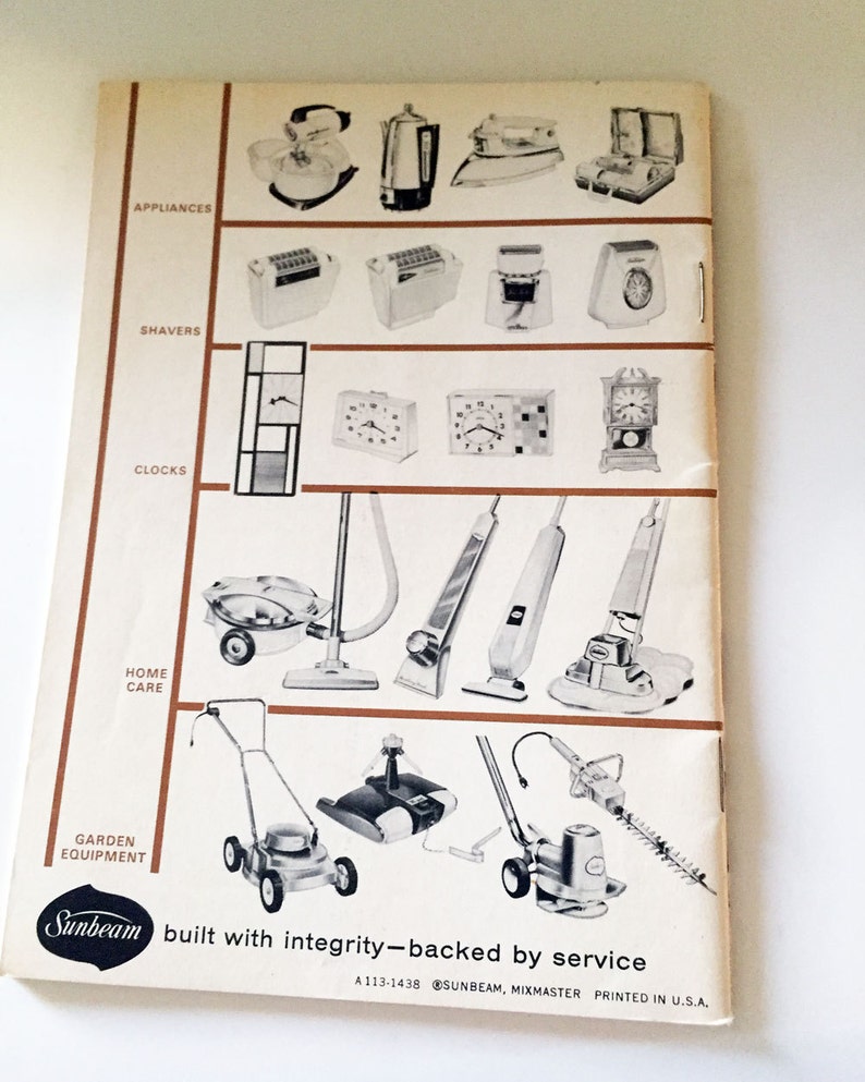 1960 Sunbeam Mixmaster Hand Mixer Booklet image 5