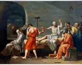 The Death of Socrates - Jacques Louis David hand-painted oil painting reproduction,Greek prison scene,Neoclassical art,study room decoration