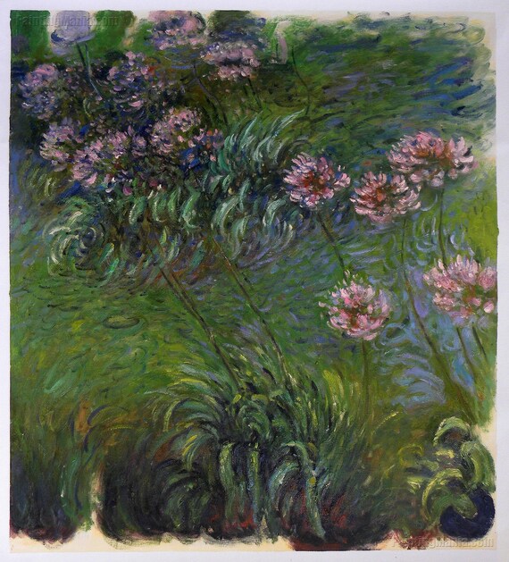 Agapanthus Claude Monet Hand-painted Oil Painting - Etsy