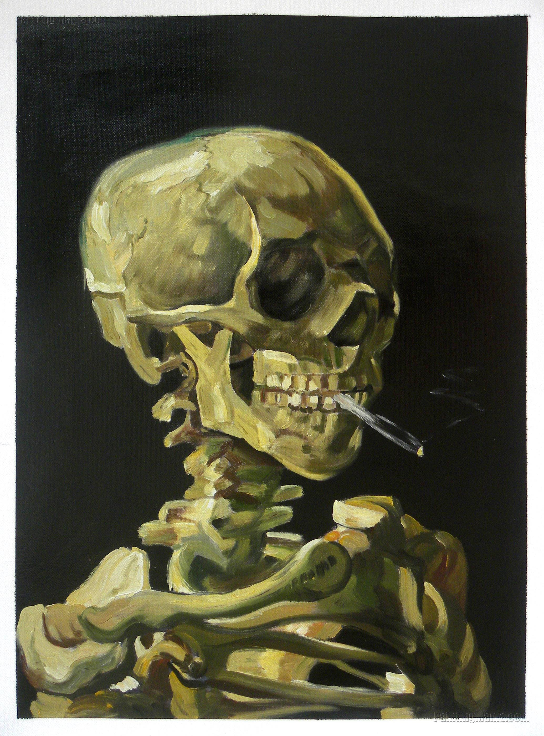 Skull of a Skeleton With Burning Cigarette Vincent Van Gogh pic