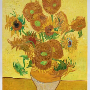 ひまわり - ヴィンセント・ヴァン・ゴッホの手描き油絵複製、トゥルヌソル、鮮やかな花束、静物画、寝室の壁飾り