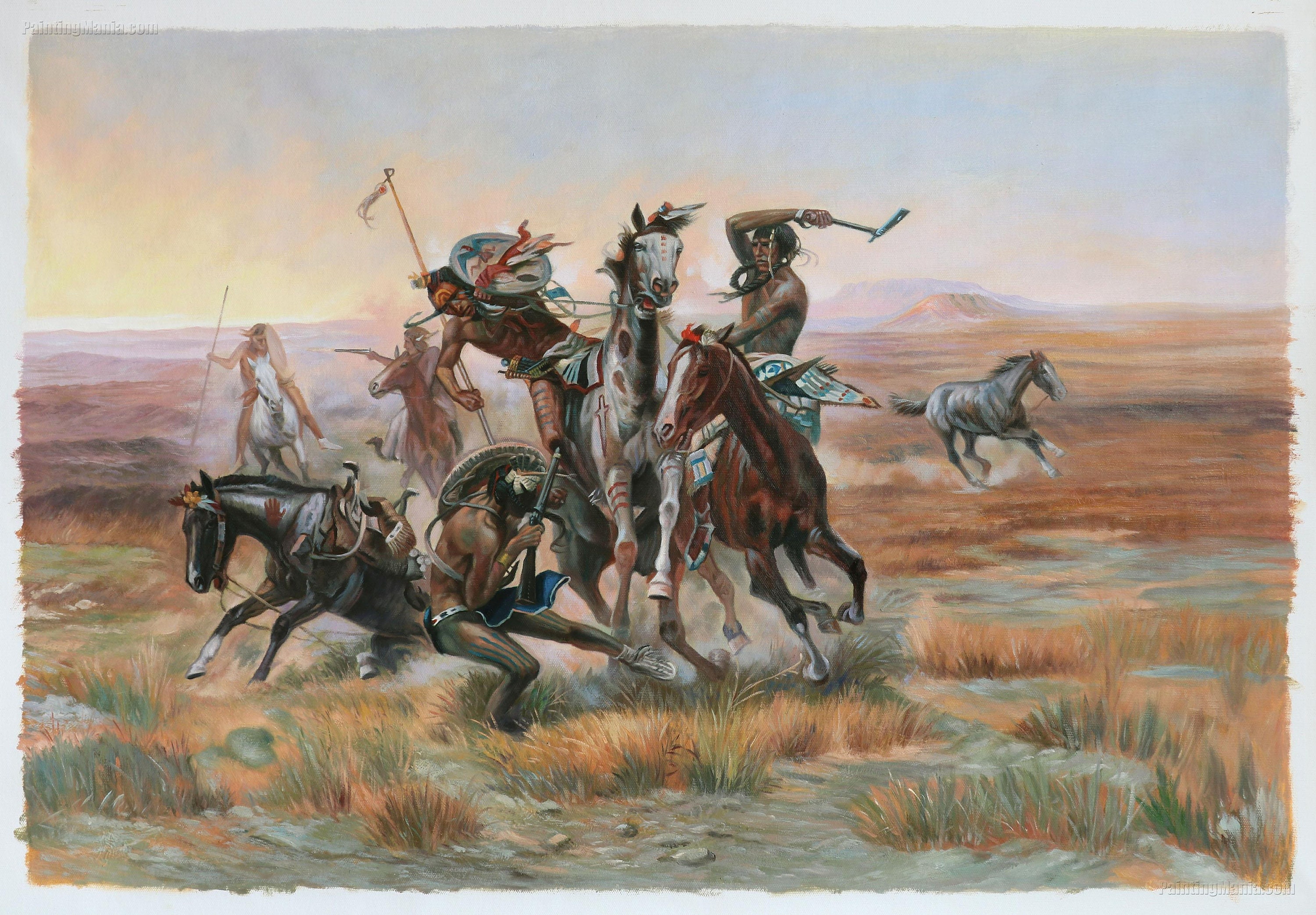 絵画油絵　 イタリアの画家　 ジョンフランシスゴンザガ　 タイトル馬と騎手 絵画油絵 イタリアの画家 ジョンフランシスゴンザガ タイトル馬