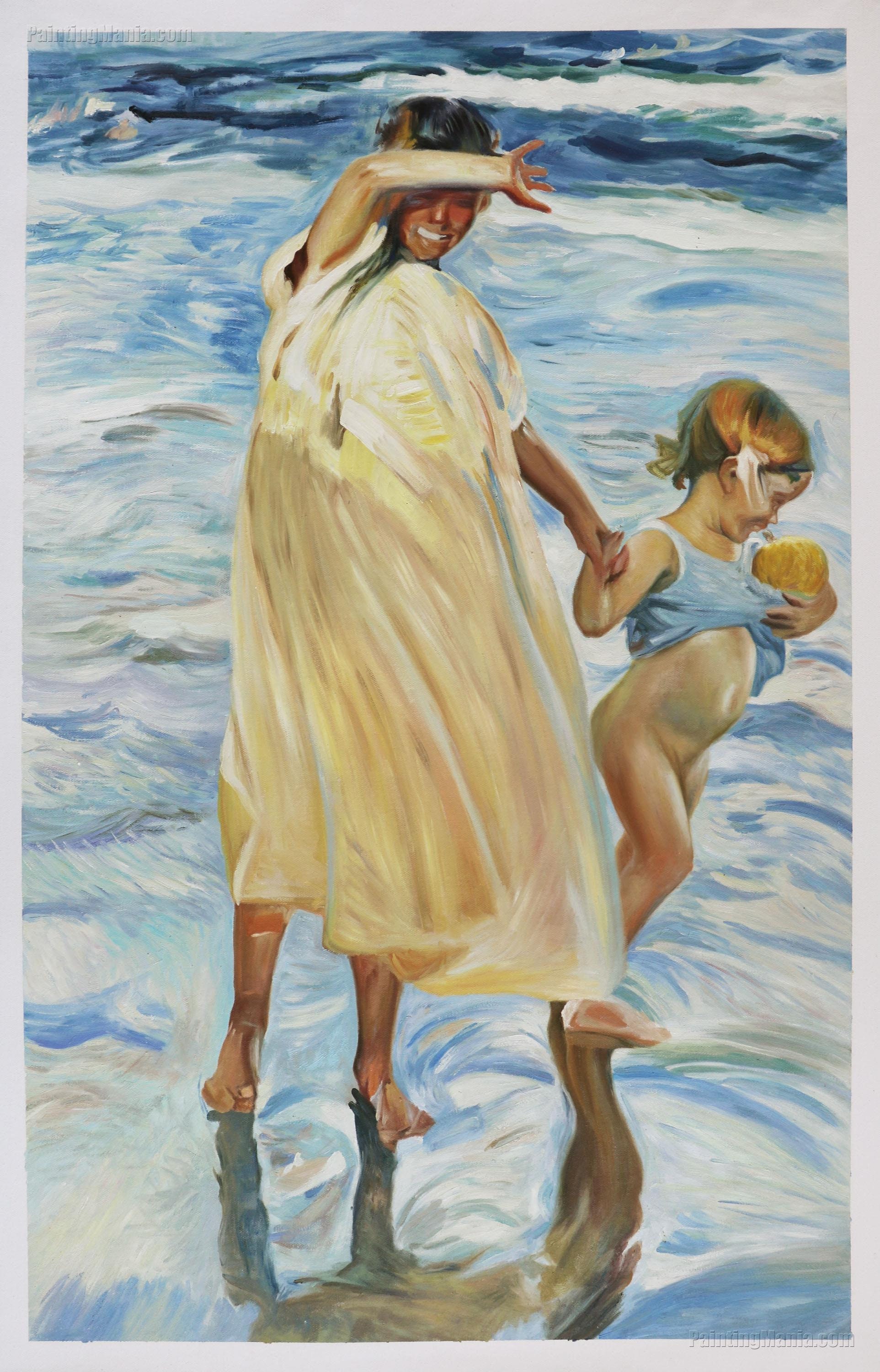 Joaquin Sorolla 油彩画 Two Sisters - Joaquin Sorolla Y Bastida Hand-painted Oil