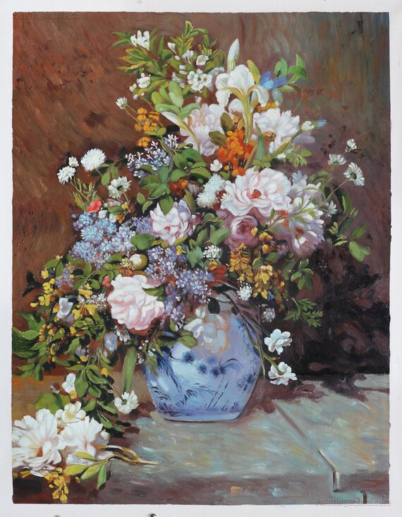 春の花束 - ピエール=オーギュスト・ルノワールの手描き油絵 春の花束 - ピエール=オーギュスト・ルノワールの手描き油絵