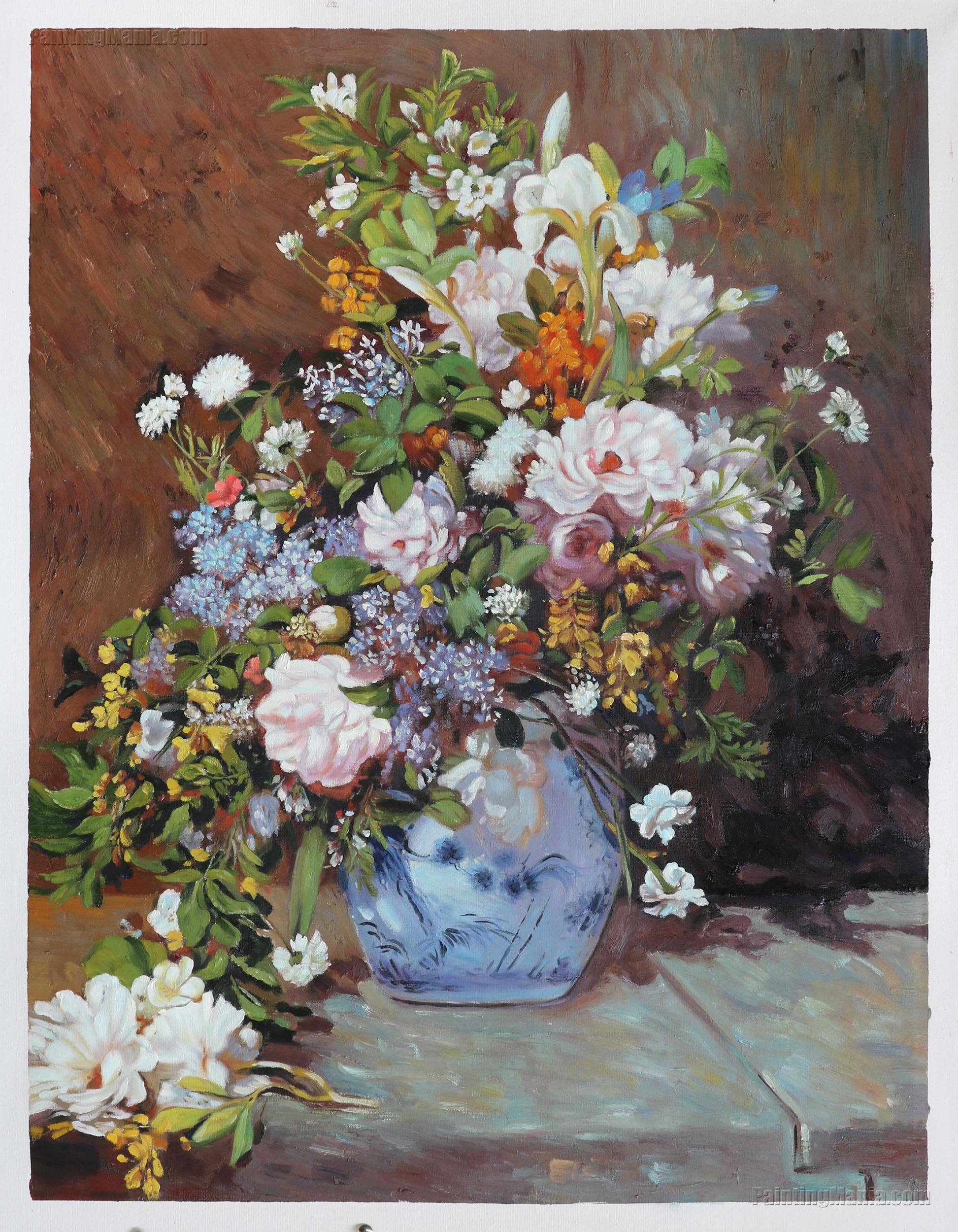 春の花束 - ピエール=オーギュスト・ルノワールの手描き油絵 春の花束 - ピエール=オーギュスト・ルノワールの手描き油絵