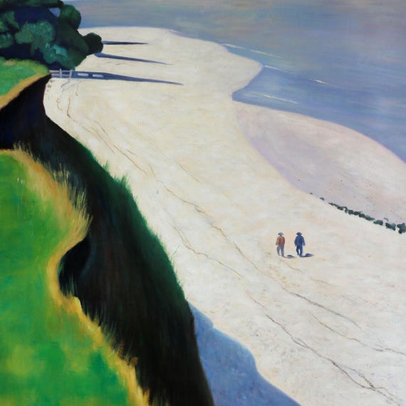 ホワイトビーチ - フェリックス・ヴァロットンの手描き油絵の