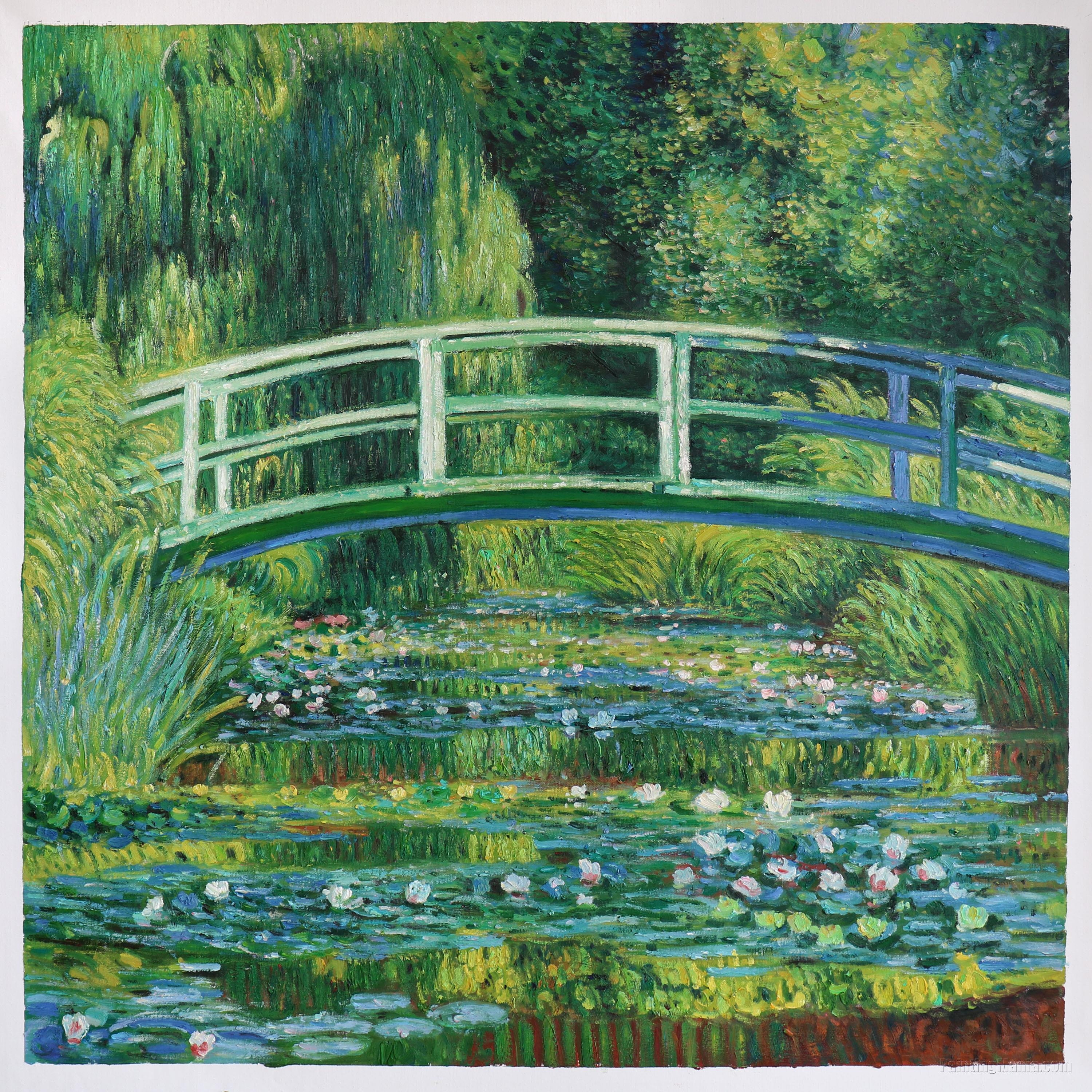 睡蓮の池 1899年 - クロード・モネ手描き油絵レプリカ、緑の 睡蓮の池 1899年 - クロード・モネ手描き油絵レプリカ、緑の