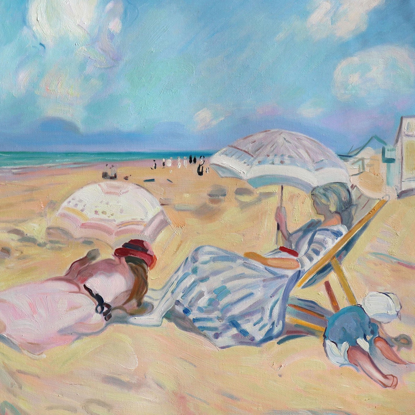 On the Beach - Henri Lebasque Hand-painted Oil Painting Reproduction ...