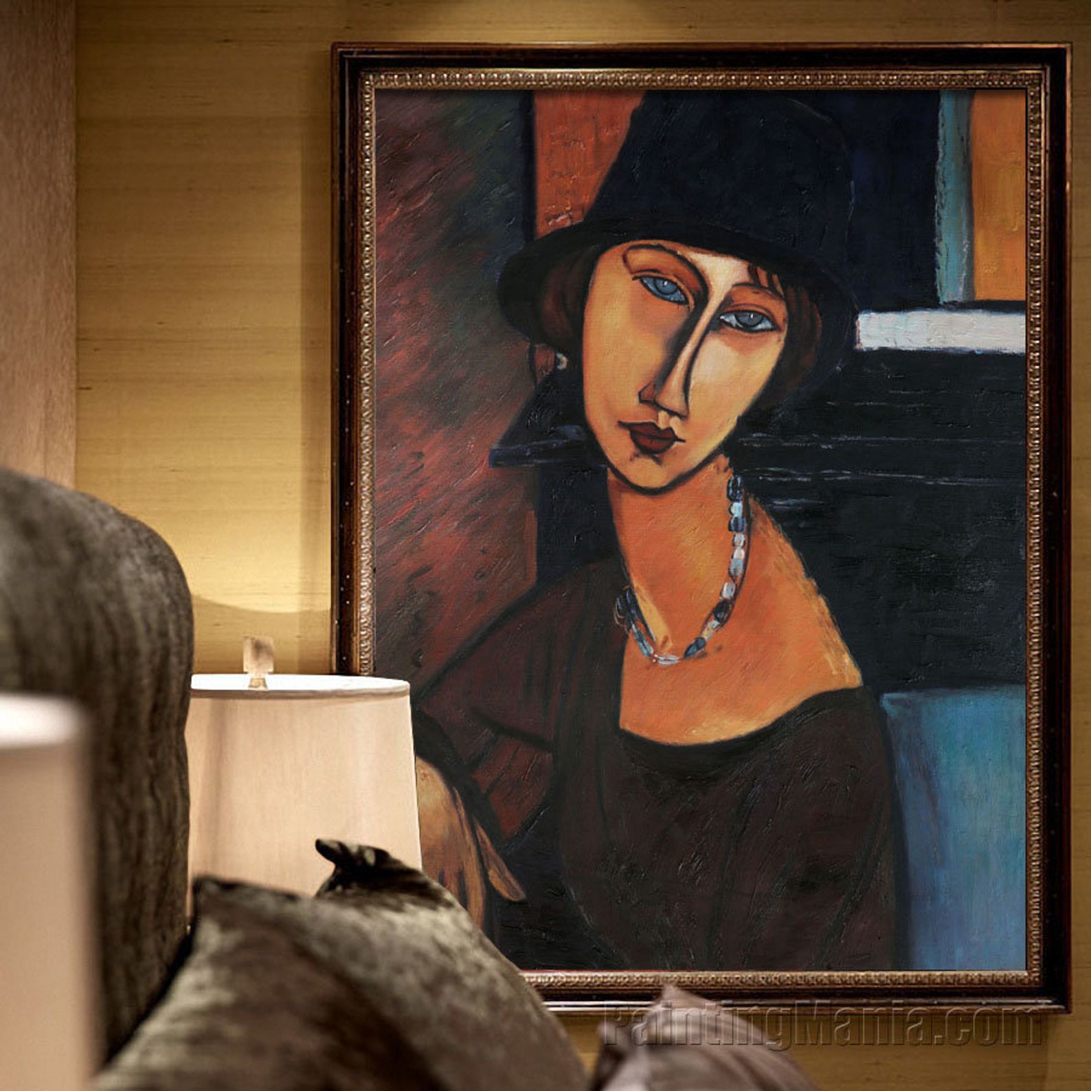 Jeanne Hebuterne con cappello e collana Amedeo Modigliani Etsy Italia