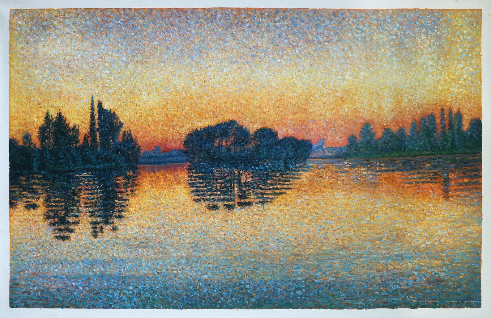 Signac Sunset Sunset, Herblay, Opus 206 - Paul Signac Hand-painted Oil Painting ...