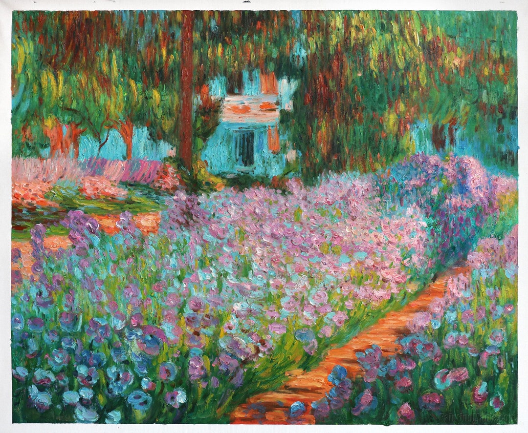 Irises in Monet's Garden 1900 Claude Monet Hand-painted Oil Painting ...