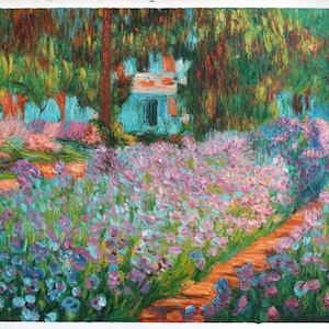 Irises in Monet's Garden 1900 Claude Monet Hand-painted Oil Painting ...
