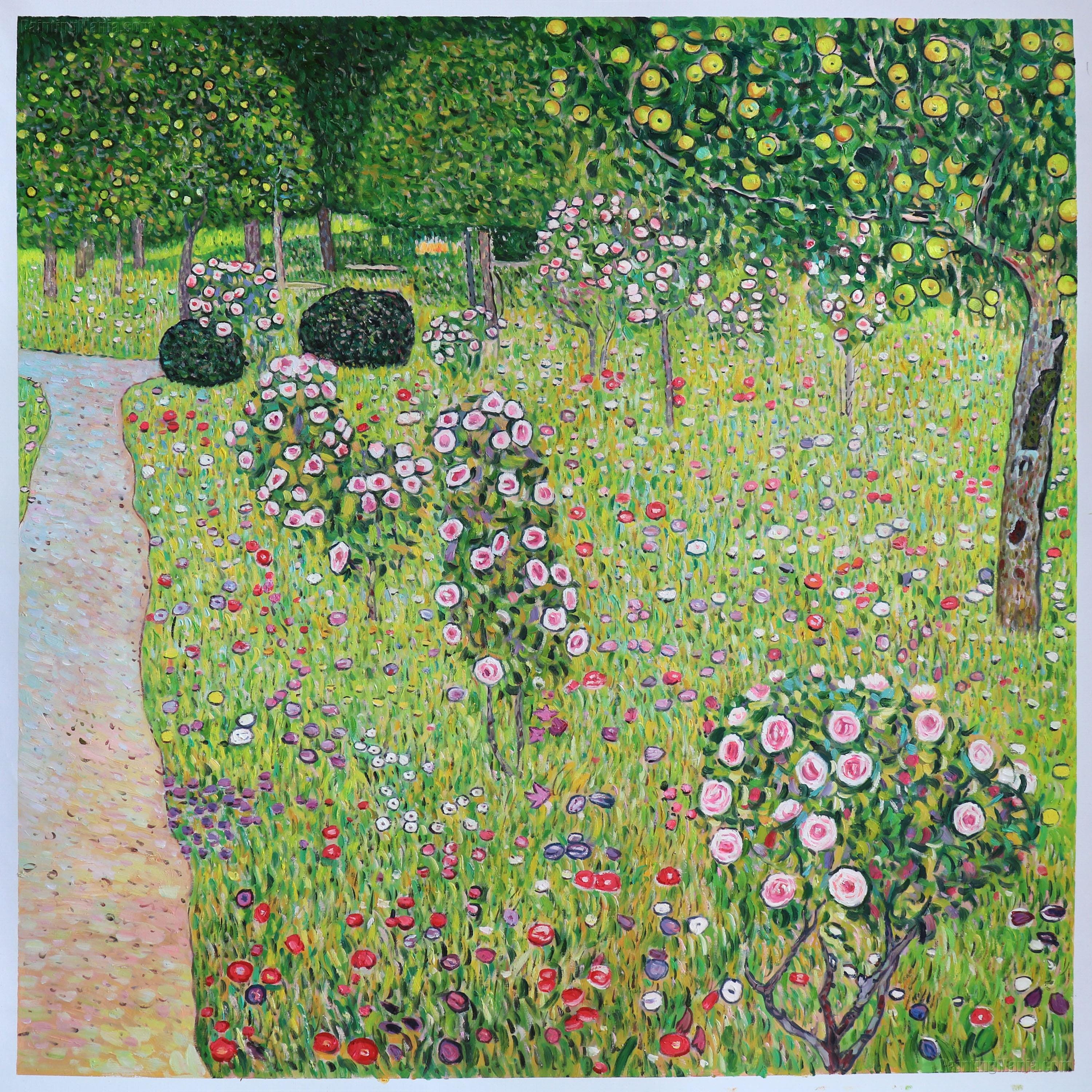 GUSTAV　KLIMT、クリムト、果樹園、希少な画集より、新品高級額 バラのある果樹園（Obstgarten mit Rosen） - グスタフ