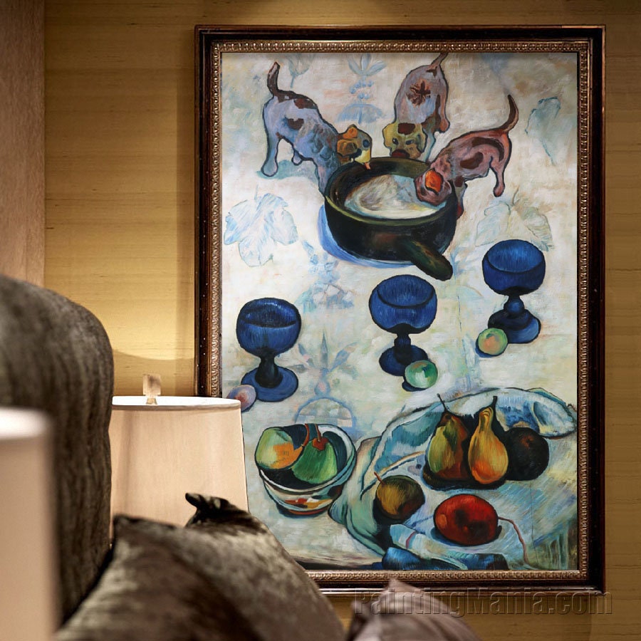 ポール・ゴーギャン【林檎,梨,陶器も水差しのある静物】、希少な画集画