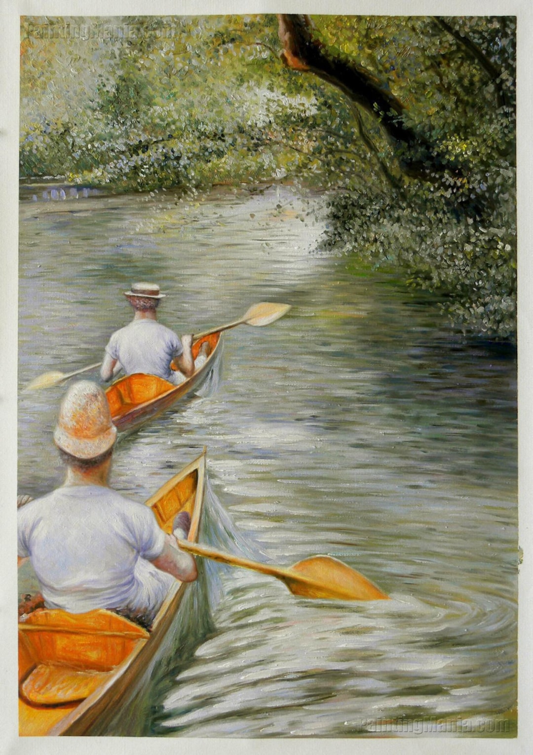 Les Périssoires the Canoes Gustave Caillebotte Handpainted Oil Painting Reproduction,two Men