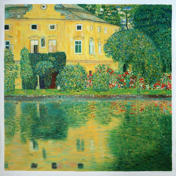 グスタフ・クリムト　「 水辺の城 」　複製画　油彩画　風景画　クリムト グスタフ・クリムト 「 水辺の城 」 複製画 油彩画 風景画 クリムト