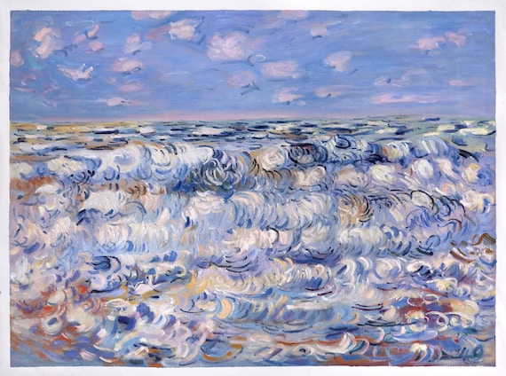 手書き油絵 クロード・モネ 日の出 海 額付 絵画 インテリア 油彩画 印象の日の出 - クロード・モネの手描きの油絵の複製、ル