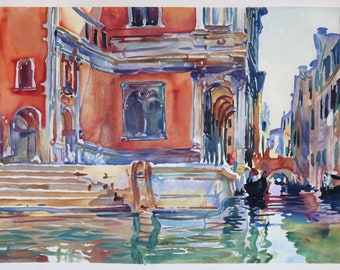 Scuola di San Rocco - reproducción de pintura al óleo pintada a mano de John Singer Sargent, los edificios más destacados de Venecia y bellamente decorados