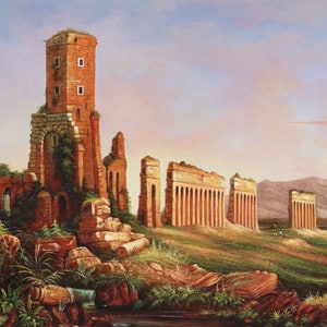 Thomas Cole Ruine Aqueduct Near Rome - Thomas Cole Hand-painted Oil Painting Reproduction ...