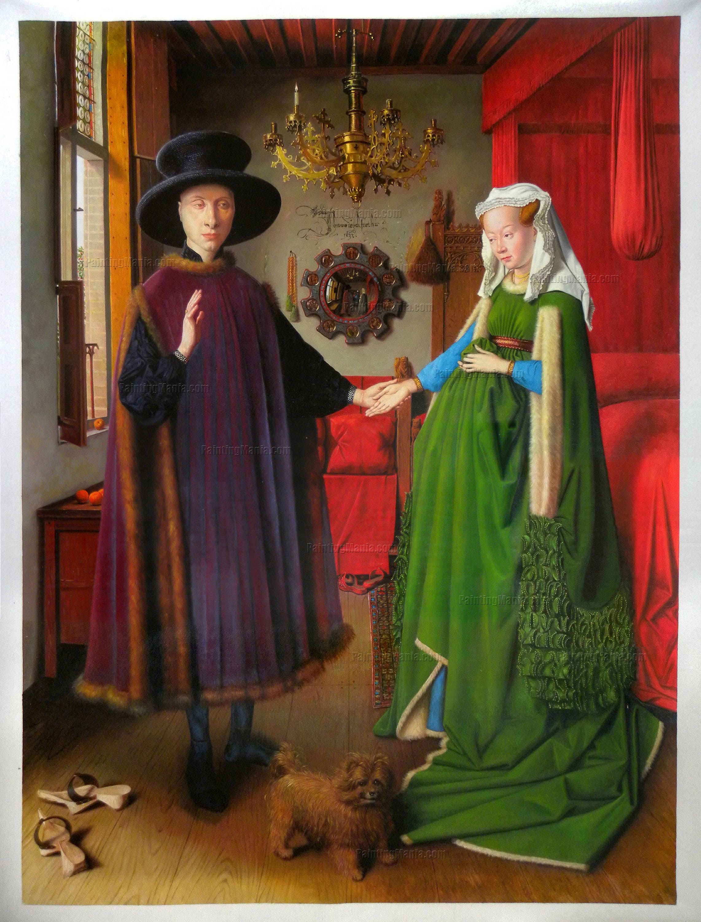 Die Arnolfini Portrait Jan Van Eyck Handgemalte Olgemalde Etsy 