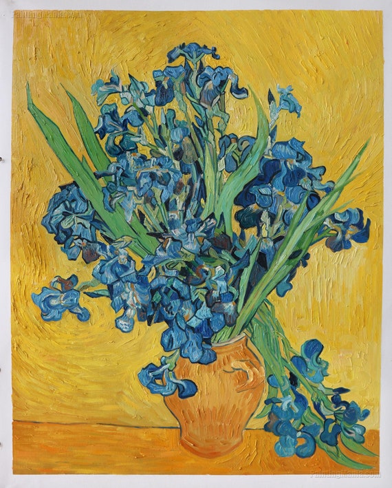 Irises Amsterdam Vincent Van Gogh Hand Painted Oil Etsy