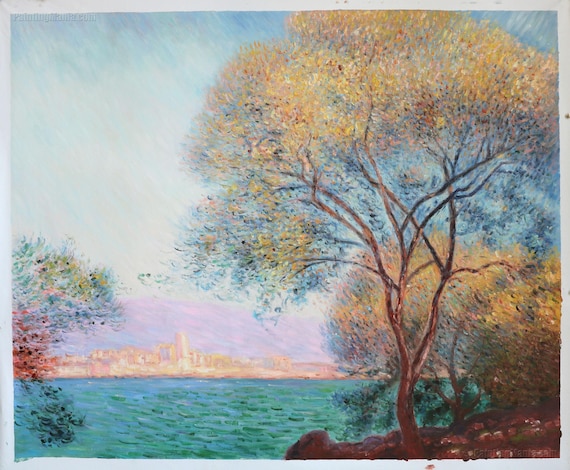 油絵 アンティーブモネ クロード・モネ アンティーブ 希少な額装用画集