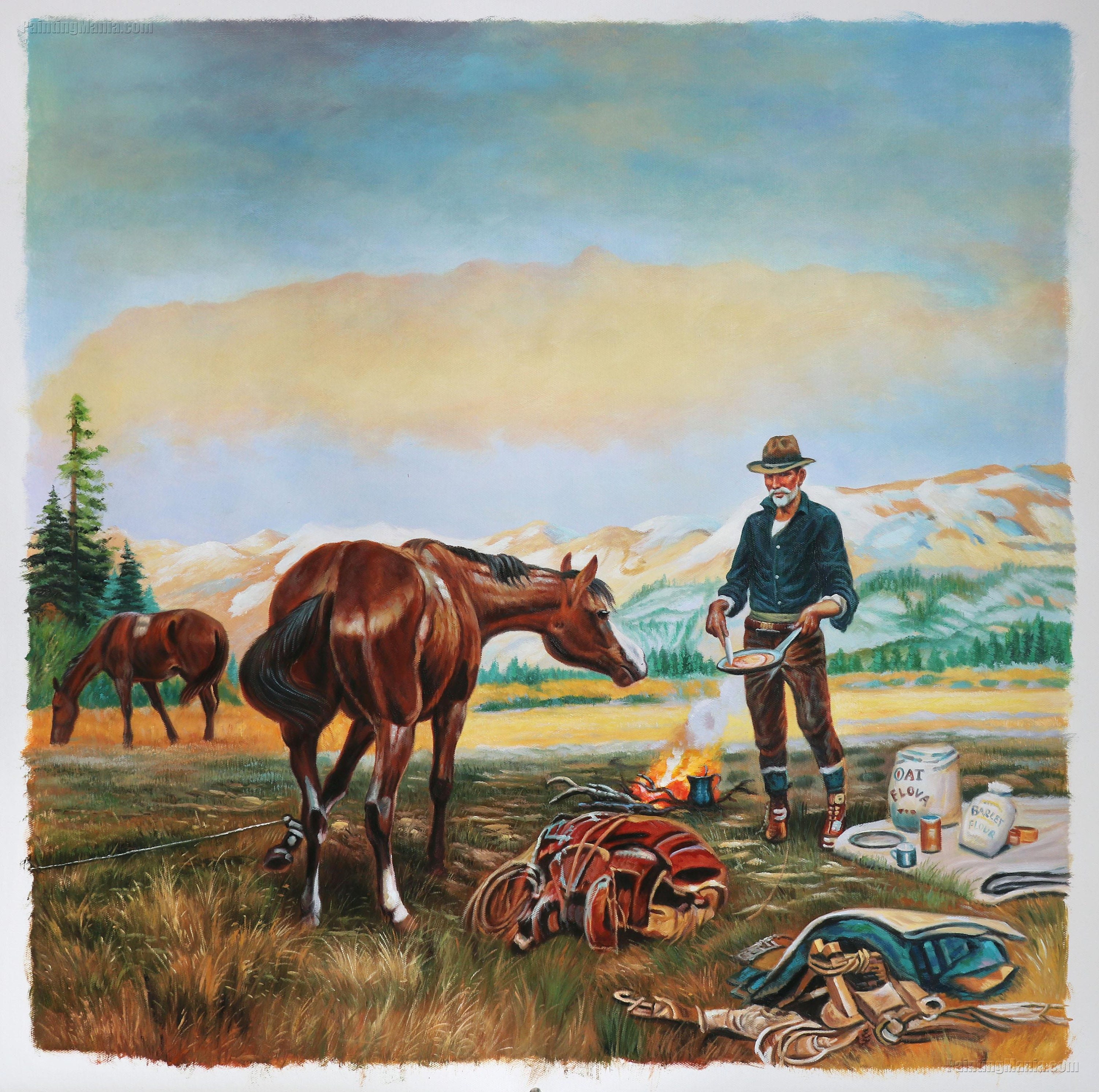 Partners - Charles Marion Russell Hand-painted Oil Painting