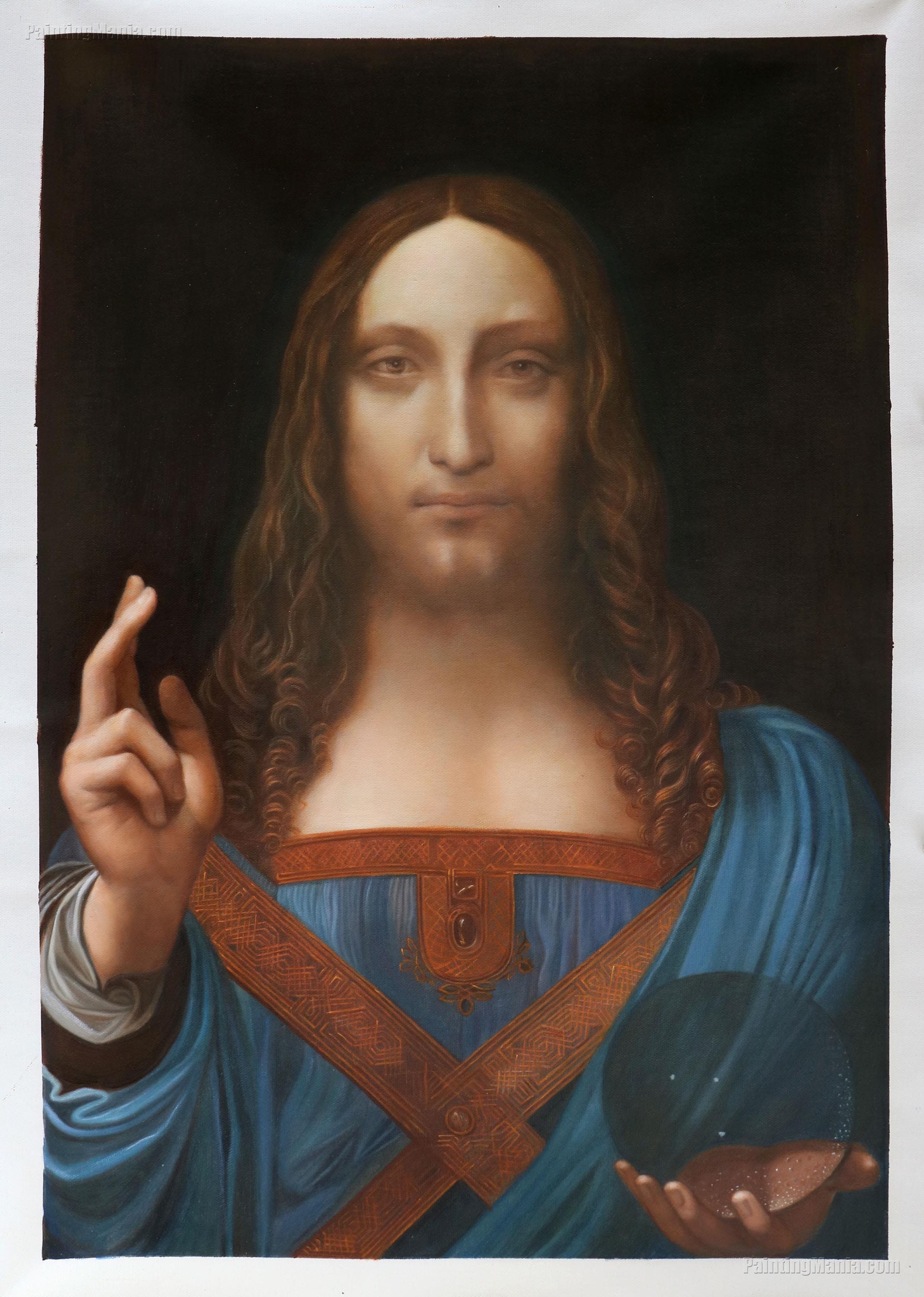 Salvator Mundi - Leonardo da Vinci hand-painted oil painting  reproduction,Portrait of Christ by the Renaissance,Savior of the World  painting