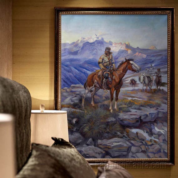 Free Trappers - C.M. Russell Hand-painted Oil Painting