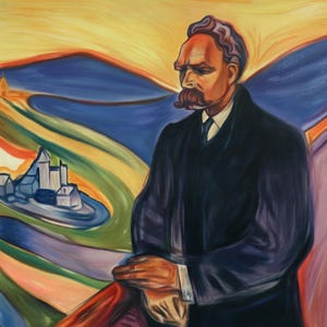 Friedrich Nietzsche - Edvard Munch hand-painted oil painting replica, German philosopher, cultural critic, poet, philologist, great man art image 3