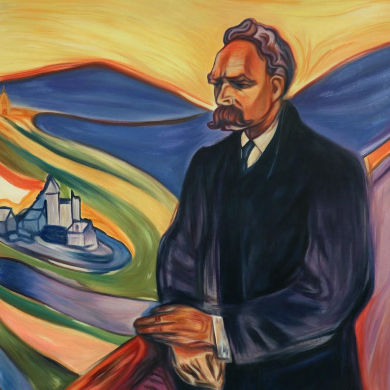 Friedrich Nietzsche - Edvard Munch hand-painted oil painting replica, German philosopher, cultural critic, poet, philologist, great man art image 3