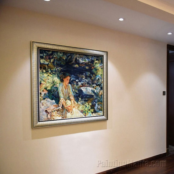 黒い小川 - ジョン・シンガー・サージェントの手描き油絵複製、北