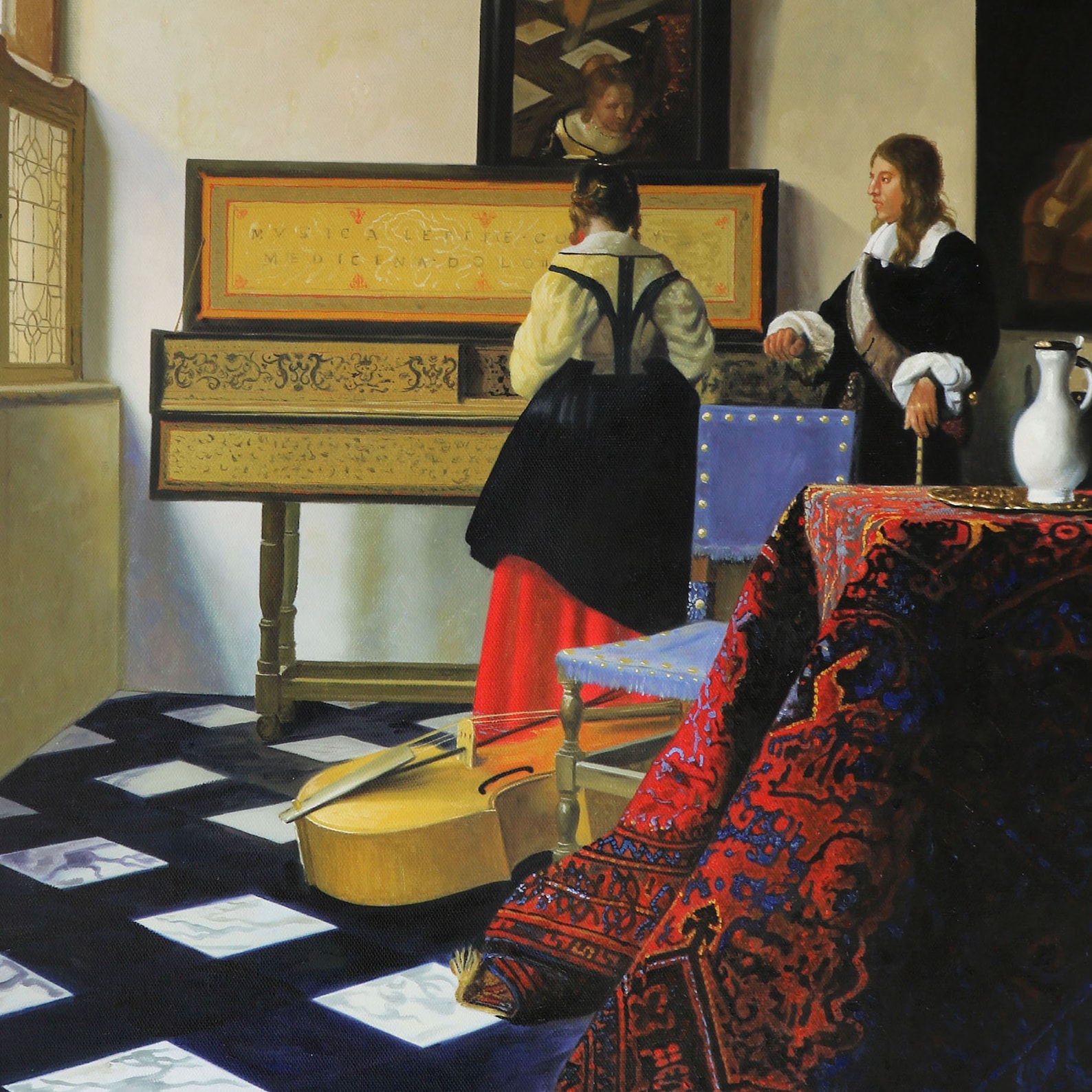 The Music Lesson Johannes Vermeer Handpainted Oil Painting Etsy