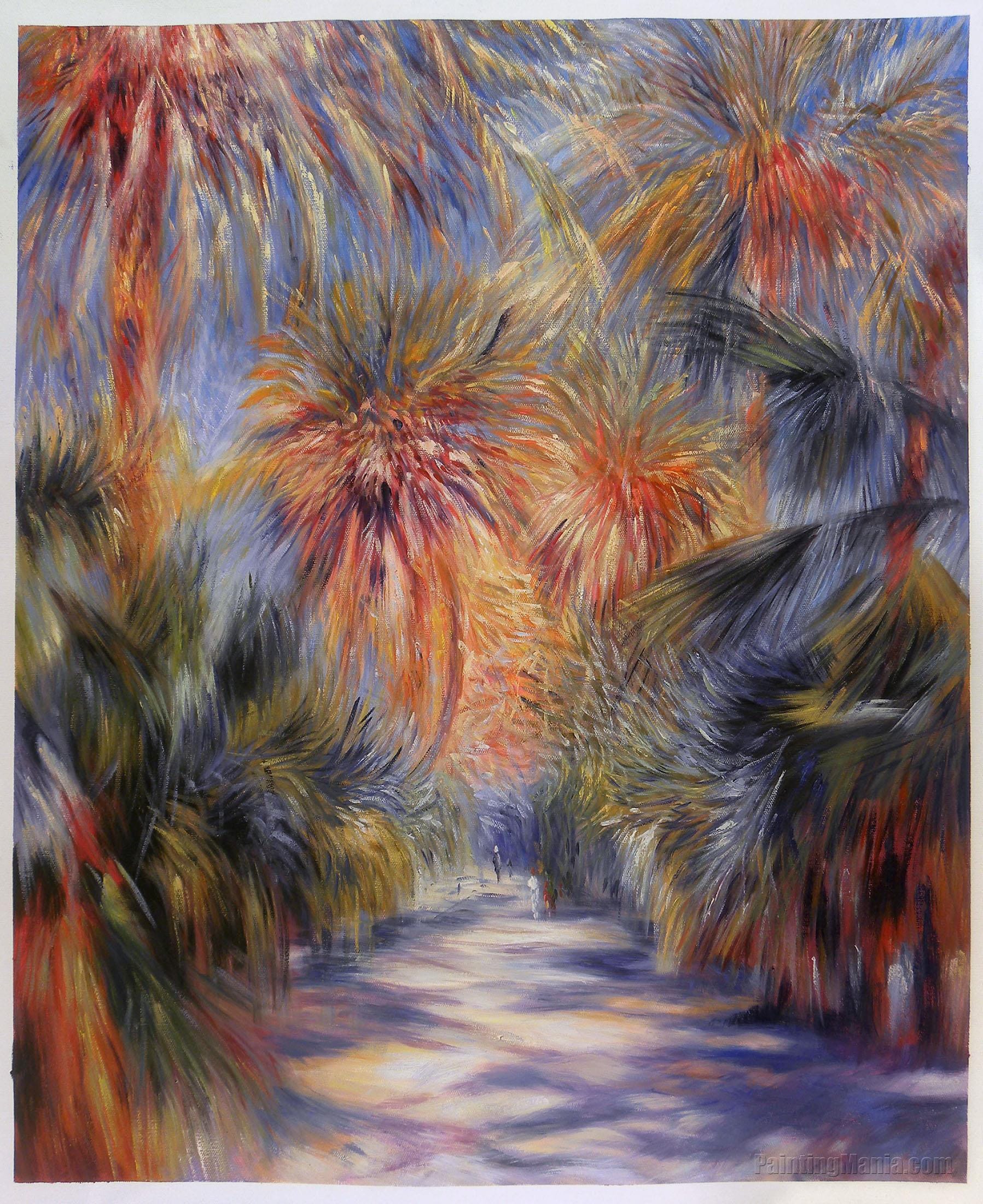 Algiers, the Garden of Essai - Pierre-auguste Renoir Hand-painted