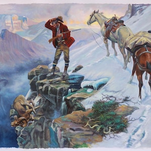 Meat&#39;s Not Meat Till It&#39;s in the Pan - Charles M. Russell hand-painted oil painting reproduction, Beautiful North American West Cliff Scene