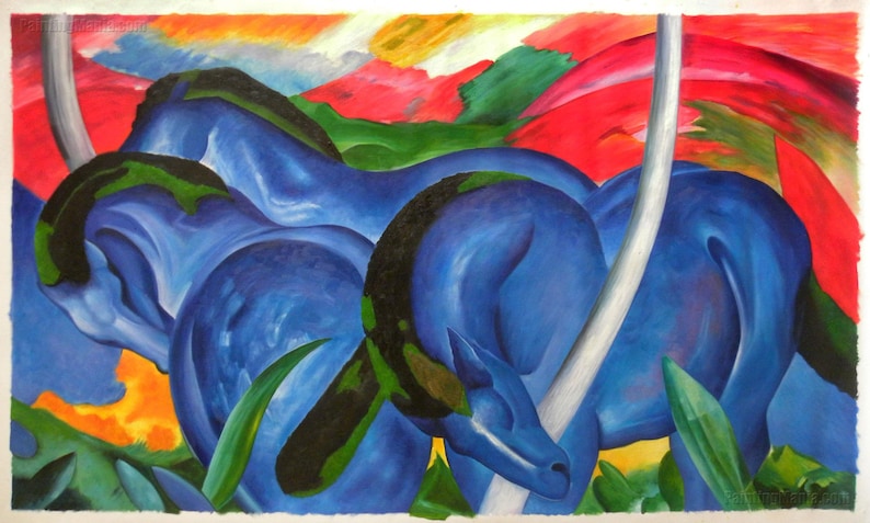 Die Großen Blauen Pferde Franz Marc www.etsy.com