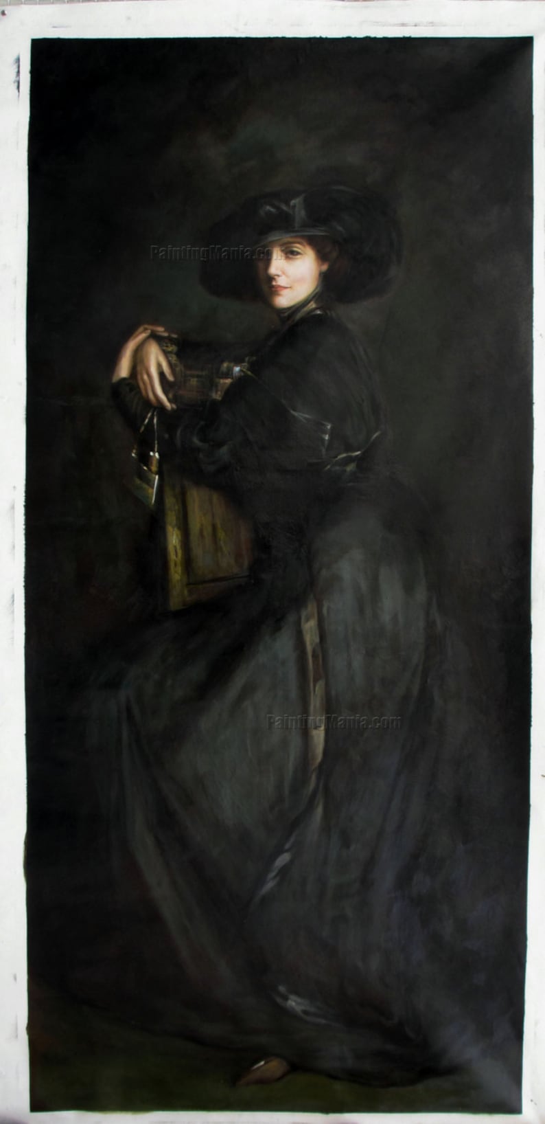 The Lady in Black mrs Trevor Sir John Lavery Oil Painting | Etsy