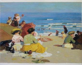 Children Playing at the Seashore edward Potthast Oil Painting - Etsy