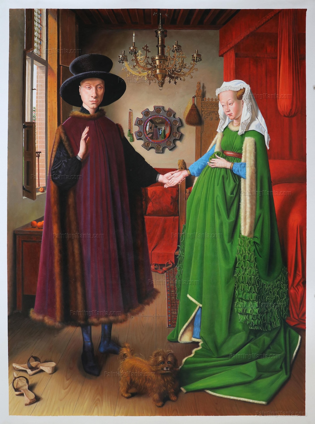 The Arnolfini Portrait Jan Van Eyck Hand painted Oil Painting Replica arnolfini Wedding arnolfini Marriage giovanni Arnolfini and His Wife Etsy UK